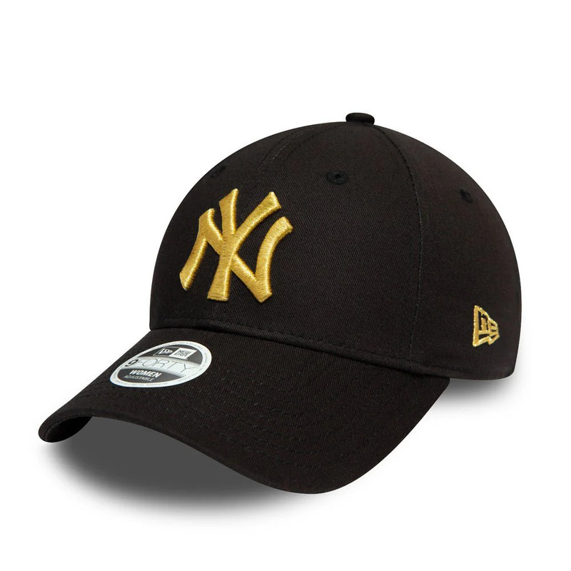 New Era Woman's Metallic Logo New York Yankees Cap - Black - قبعة
